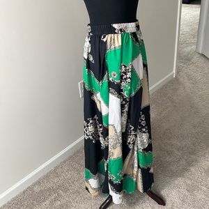 A line multi color long maxi skirt
